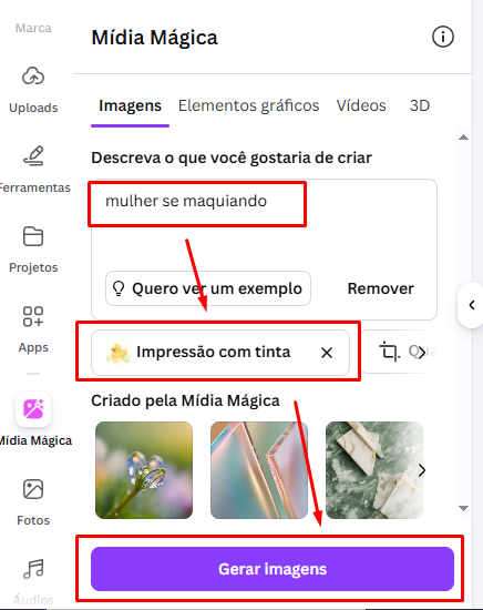 Gere e Avalie as Imagens no Canva