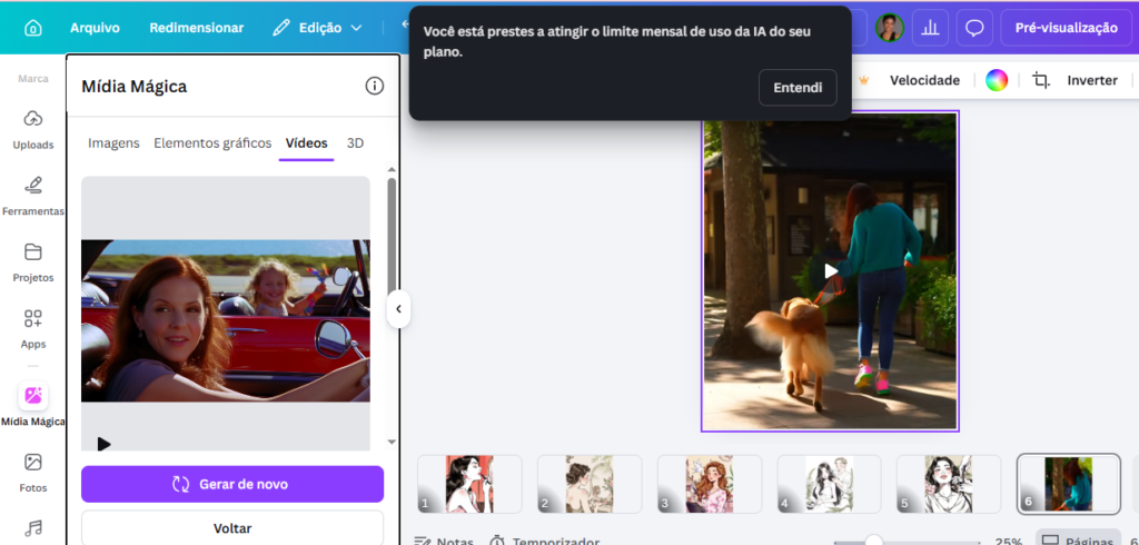 mensagem que você esta próximo de atingir o lmite