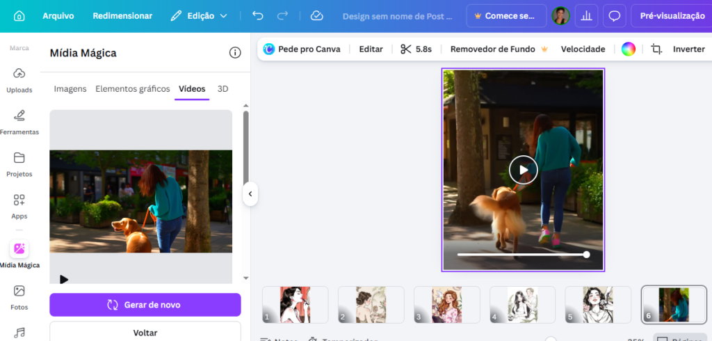 gerando vídeo com ia no canva